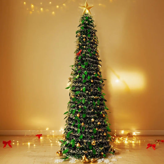 150 Cm Retractable Christmas Tree Foldable Plastic Telescopic Eco Friendly Pet Home Party Decoration Living Room Bedroom Room