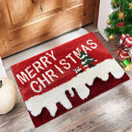 Christmas Carpet Door Merry Christmas Mat Festival Santa Claus Outdoor Decorations Home 2025 Navidad Xmas Ornament New Year 2026