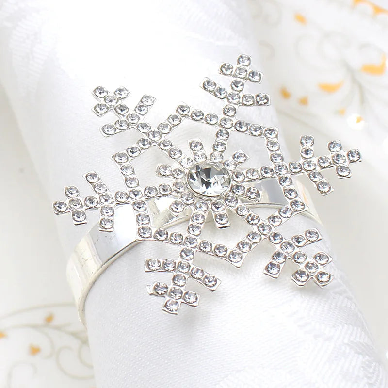 Metal Christmas Tree Napkin Buckle Bow Flower Wreath Mouth Ring Napkin Ring Wedding Hotel Table Supplies Circle Decoration Gifts