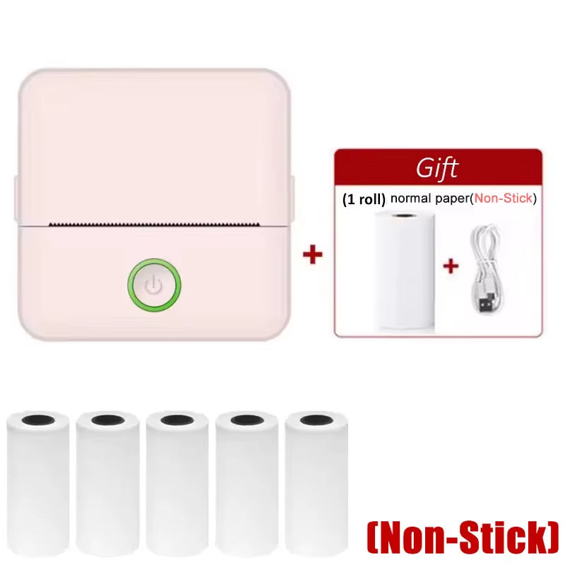 X6 Mini HD Printer Portable Sticker Label Printer Bluetooth Pocket Thermal Printer with Paper for Student Note Inkless Printing