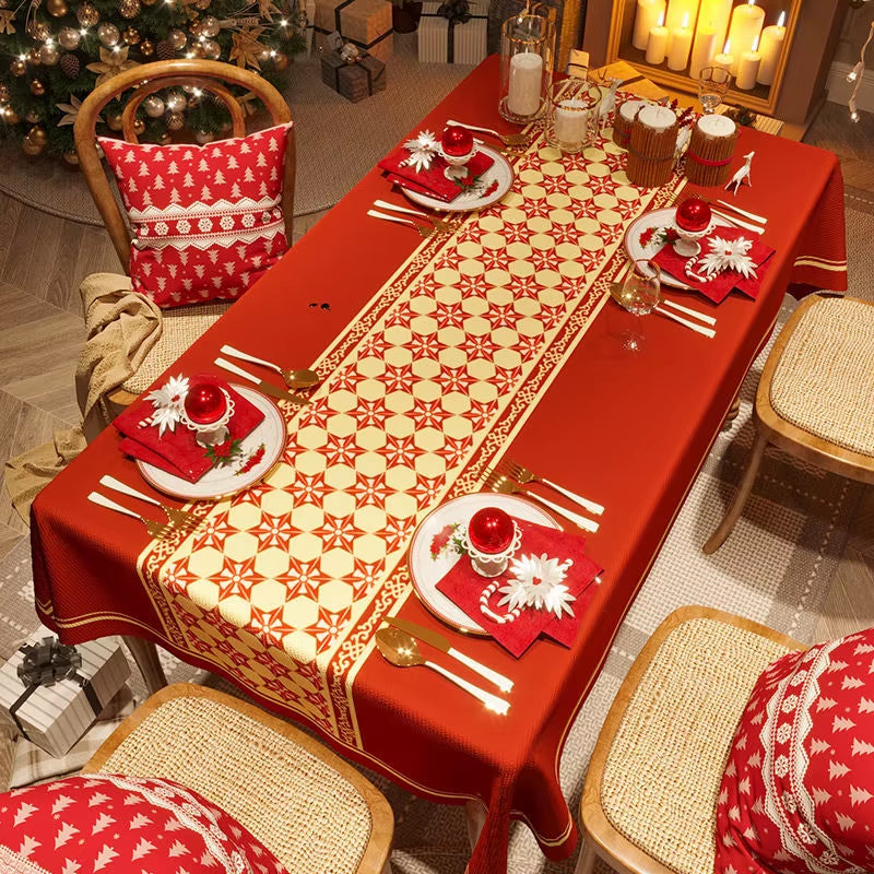 Christmas Waterproof Tablecloth Festive Waterproof Table Cloths Festive Christmas Waterproofs Tablecloths for Rectangular Tables