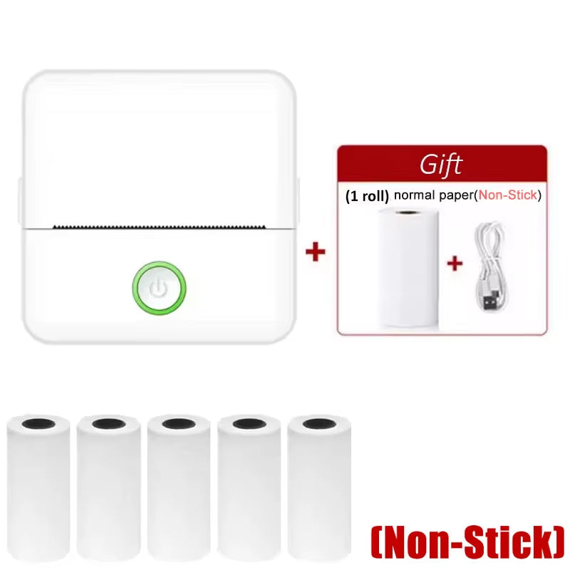 X6 Mini HD Printer Portable Sticker Label Printer Bluetooth Pocket Thermal Printer with Paper for Student Note Inkless Printing