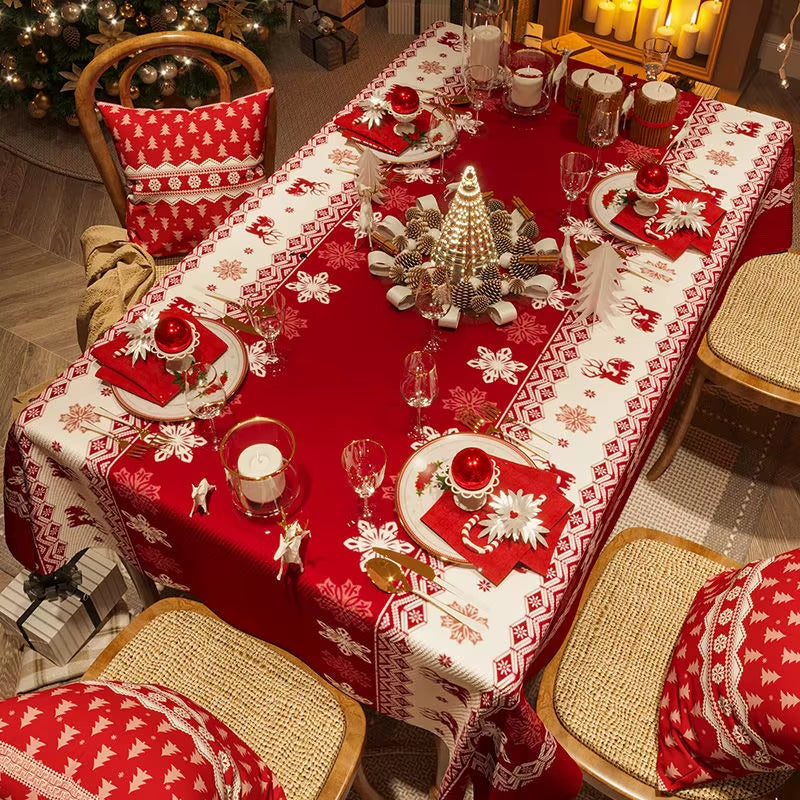 Christmas Waterproof Tablecloth Festive Waterproof Table Cloths Festive Christmas Waterproofs Tablecloths for Rectangular Tables