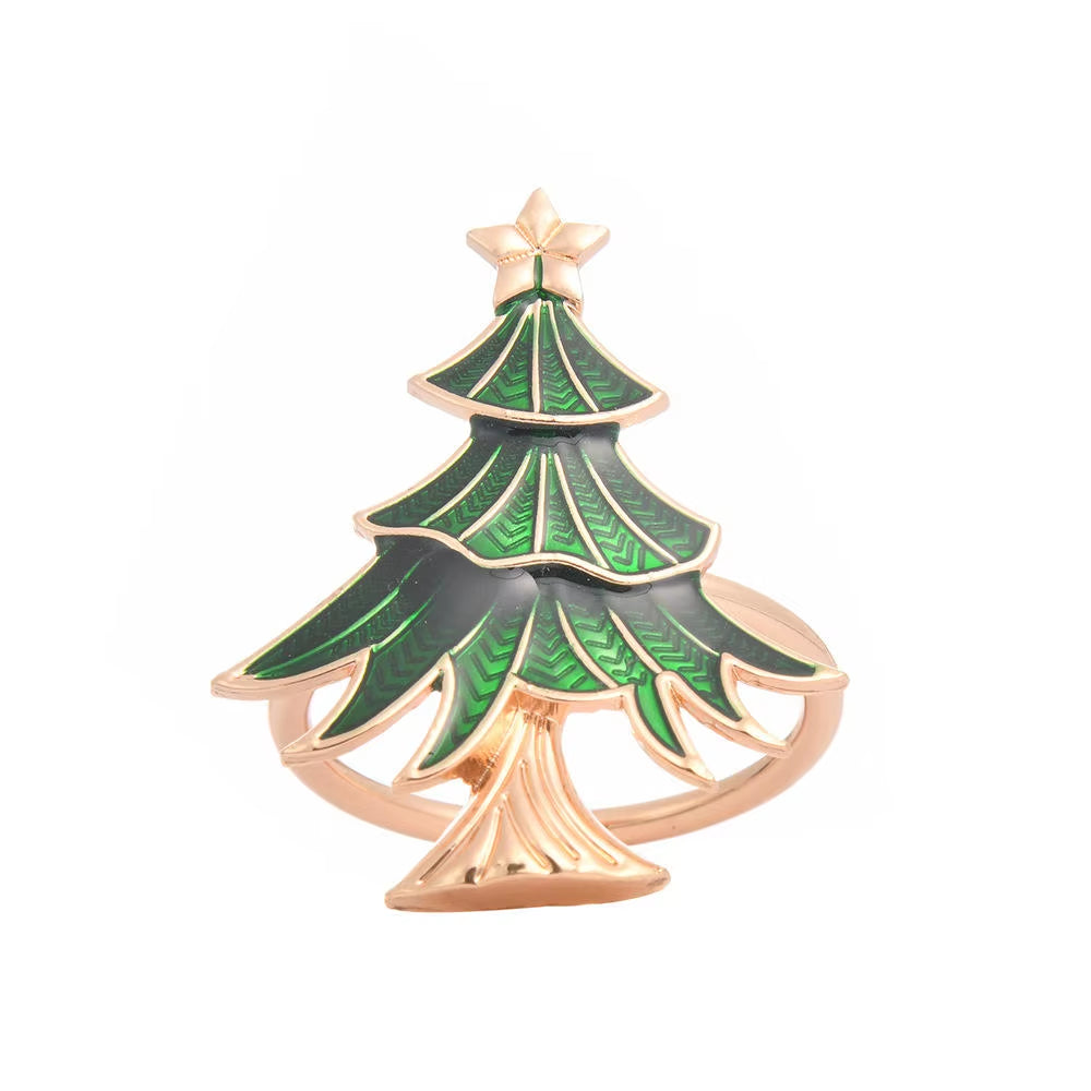 Metal Christmas Tree Napkin Buckle Bow Flower Wreath Mouth Ring Napkin Ring Wedding Hotel Table Supplies Circle Decoration Gifts