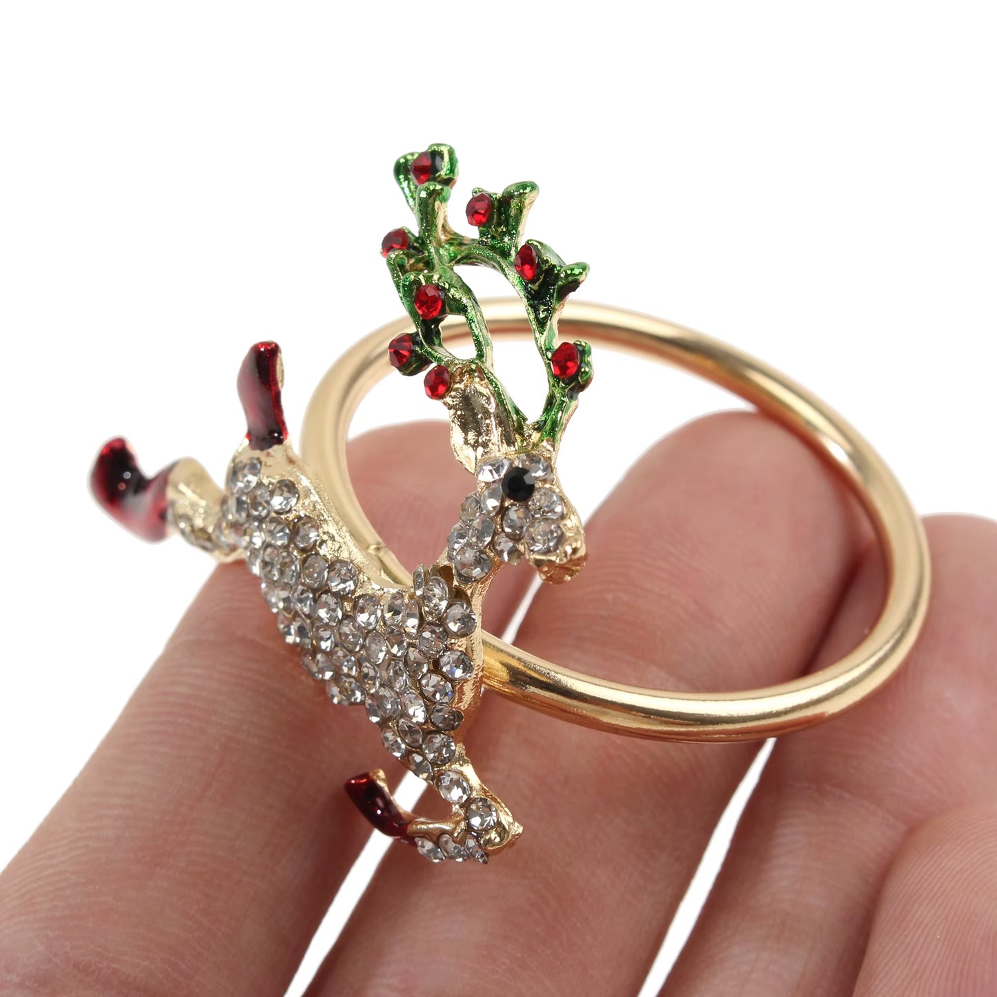 Metal Christmas Tree Napkin Buckle Bow Flower Wreath Mouth Ring Napkin Ring Wedding Hotel Table Supplies Circle Decoration Gifts