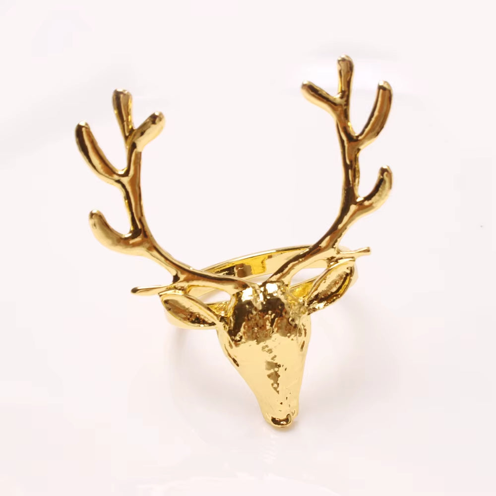 Metal Christmas Tree Napkin Buckle Bow Flower Wreath Mouth Ring Napkin Ring Wedding Hotel Table Supplies Circle Decoration Gifts