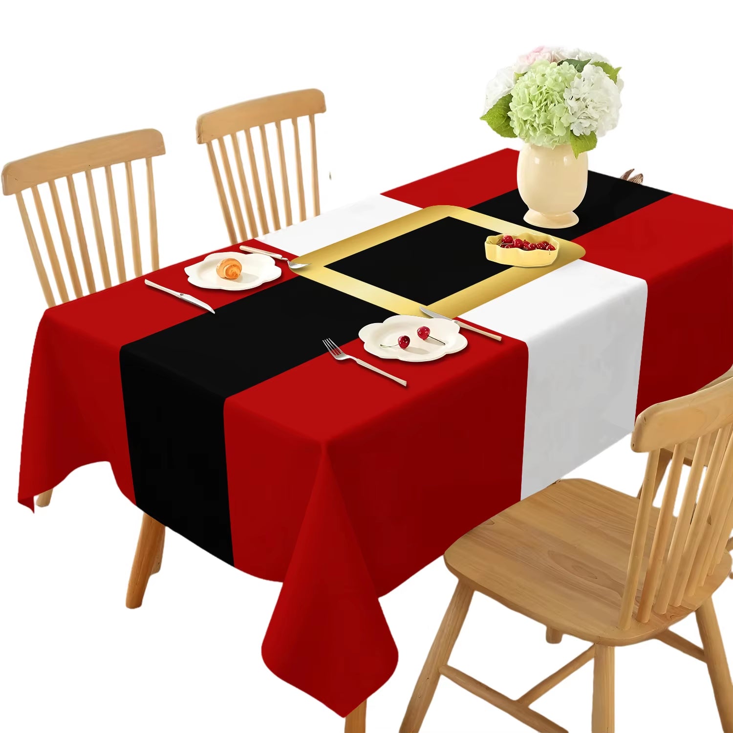 2026 Christmas Table Cloths Red Christmas Tree Printed Waterproof Oilproof for Home Ornament Xmas New Year Christmas Decoration