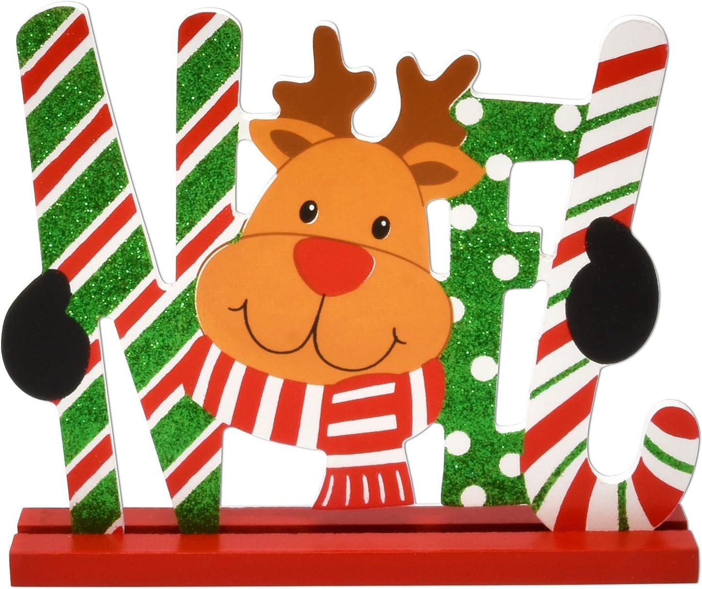 6 Pezzi Decorazioni per Tavola Di Natale, Legno Merry Christmas Joy Believe Cartello Renna Pupazzo Di Neve Centrotavola per Natale Vacanza Festa Interno Agriturismo Decorazione