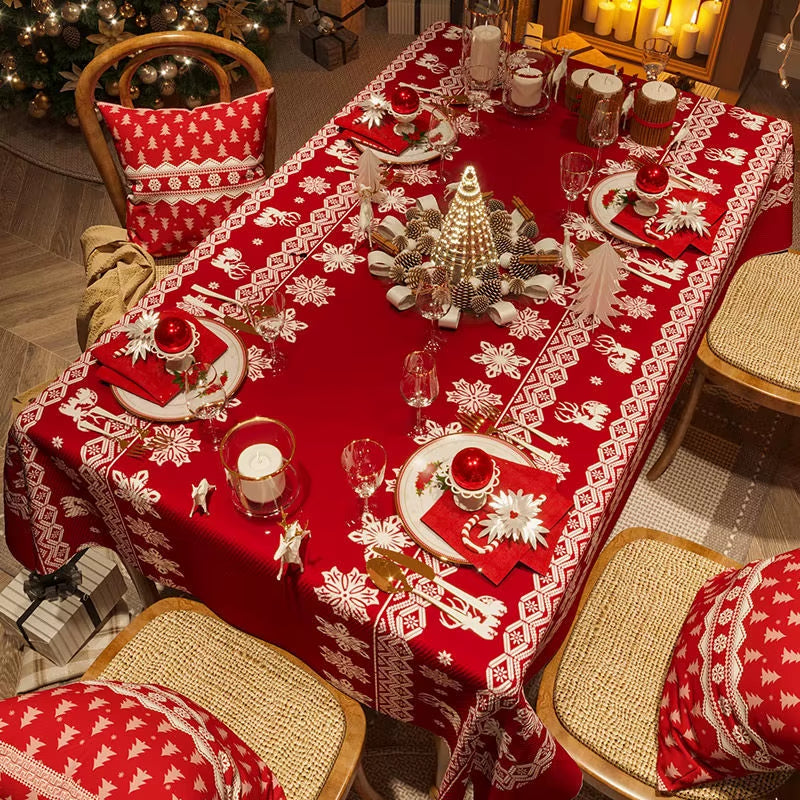 Christmas Waterproof Tablecloth Festive Waterproof Table Cloths Festive Christmas Waterproofs Tablecloths for Rectangular Tables